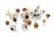 Pretty Leaf Dangles in Gold & Brown, 24 pcs, Fall Leaf Beads with Crystal Bicones & Rondelles, Adorabilities